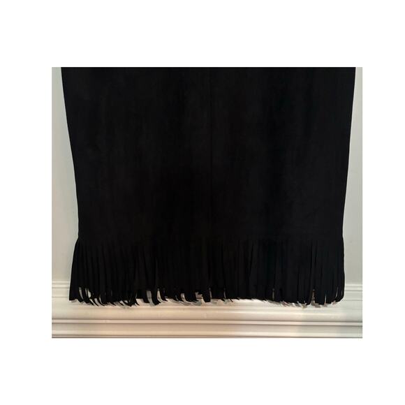 Chico's Black Faux Suede Dress Fringe Western Country Concert 0.5 Size 6 NWT - Picture 8 of 8